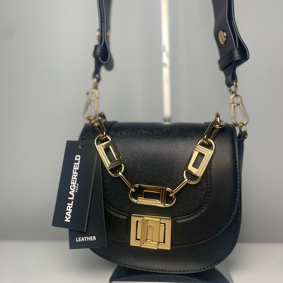 Karl Lagerfeld 2 Way Leather Crossbody Satchel NWT